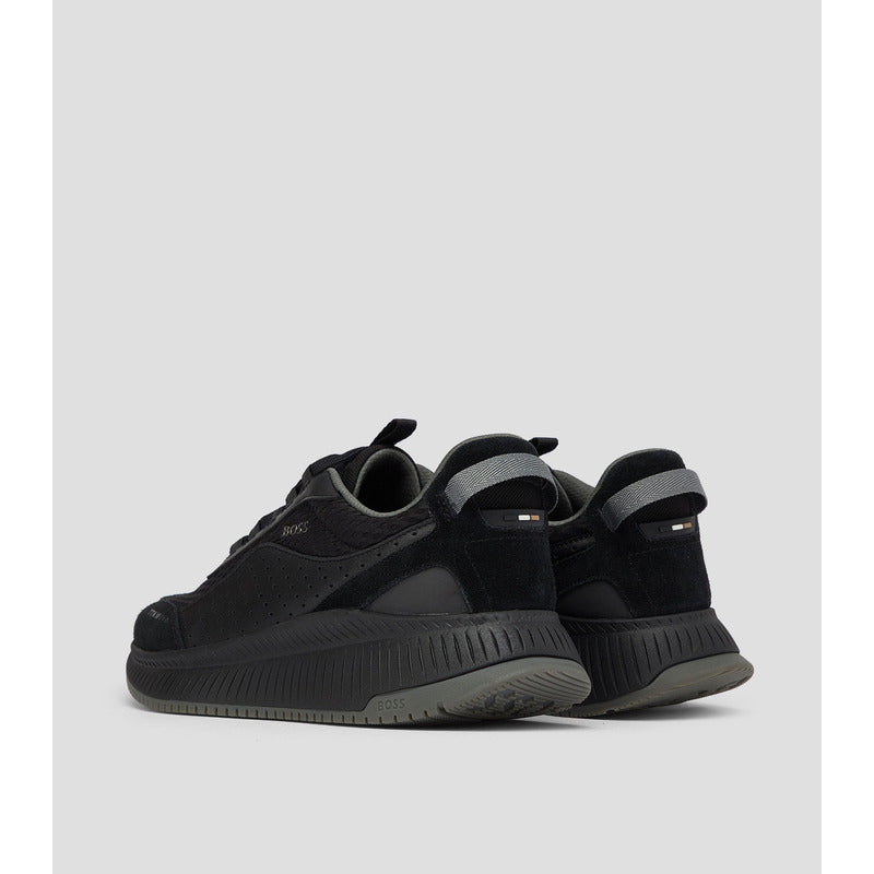 Tenis Boss Casuales Negro/ Gris Piel Ttnm Evo Runn Hombre 505229 08