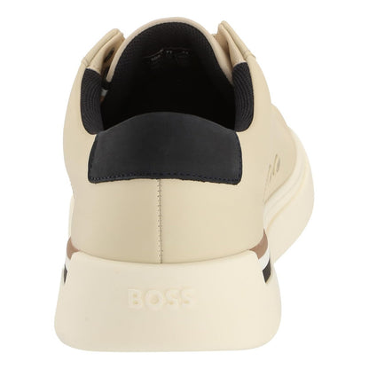 Tenis Boss Men's Clint Smooth Leather Low Top Cream  B0c8b65kgk