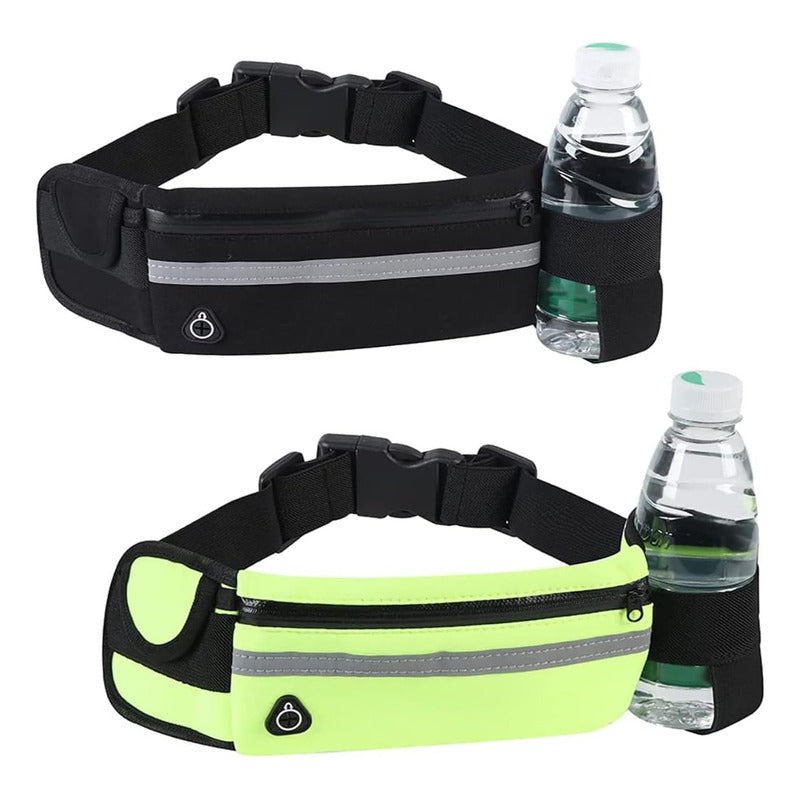 2 Pack Cangurera Ligera Con Porta Botella Chica Contra Agua