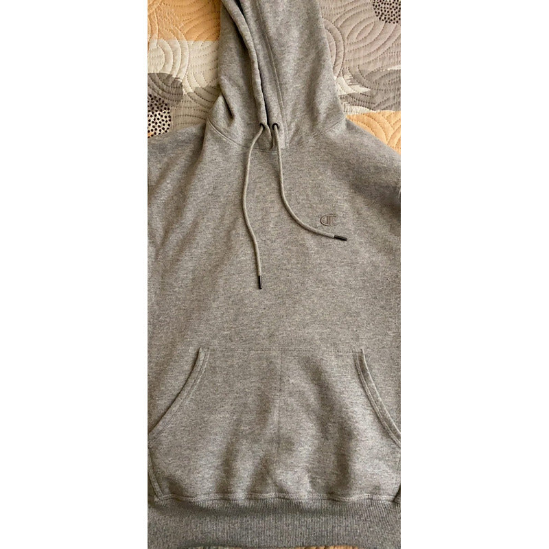 Sudadera Champions Con Gorro Gris Claro Original Importada