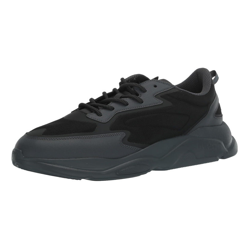 Tenis Hugo Men's Leon Modern Running Tela Negro B0c522k89g