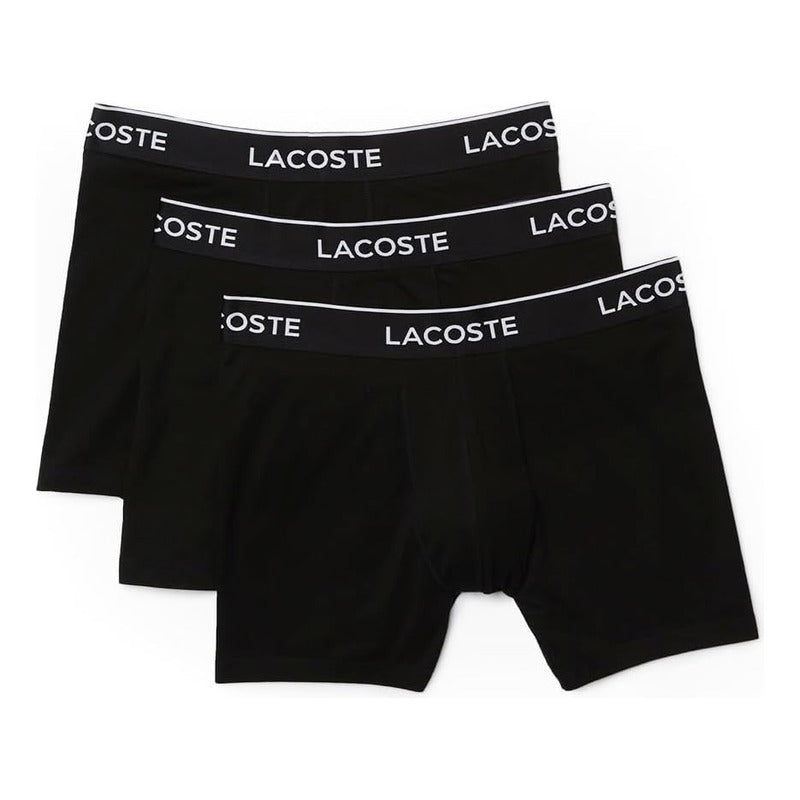 Boxer Lacoste De Caballero Negro 3pz Lisos 6h3420-51uei