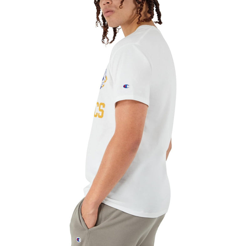 Camiseta Champion Clasica Athletics Blanco Hombre Gt23h