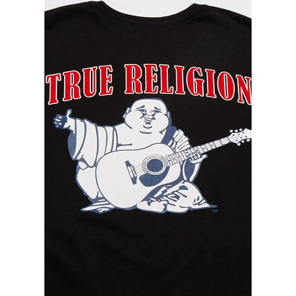 Playera True Religion Negro  Logo Rojo Animado Trasero True