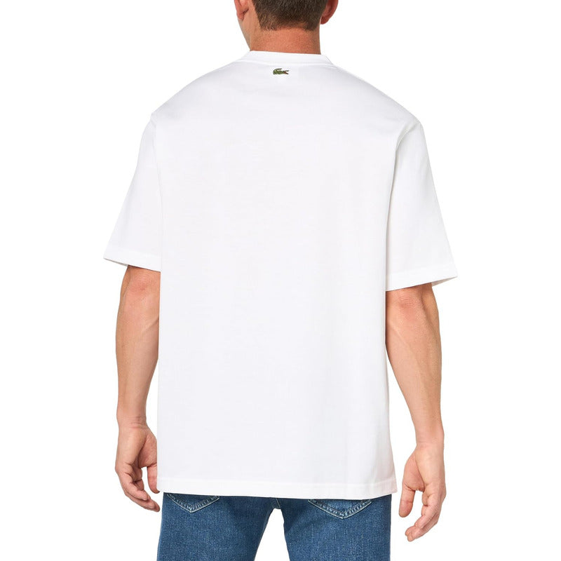 Playera Lacoste Corta Casual Estampado Cocodrilo Gde Th7315-