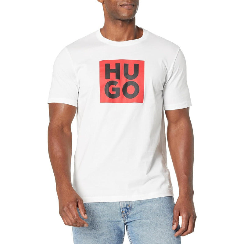 Playera Hugo Mediano Central Elegante Blanco Rojo 5047389100