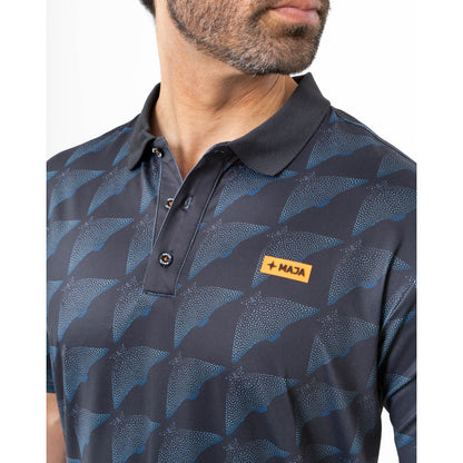 Playera Polo Maja Sport De Lujo Azul Logo Propela Mantas