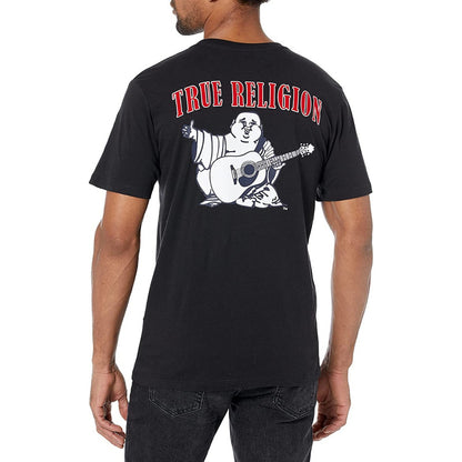 Playera True Religion Negro  Logo Rojo Animado Trasero True