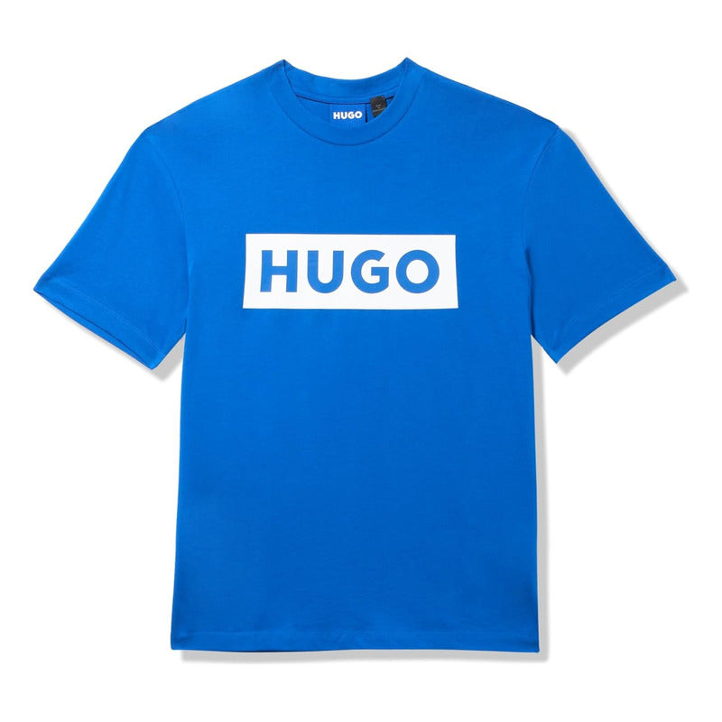 Playera Hugo Men's Logo Stripe Cotton Crew Neck Cobalt B0cbw