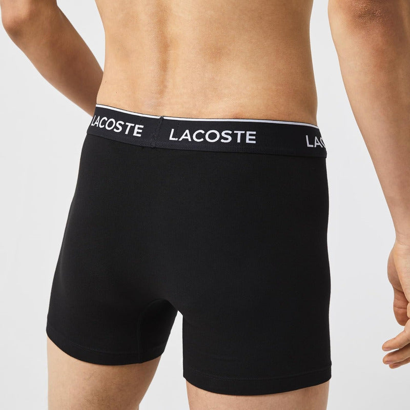 Boxer Lacoste De Caballero Negro 3pz Lisos 6h3420-51uei
