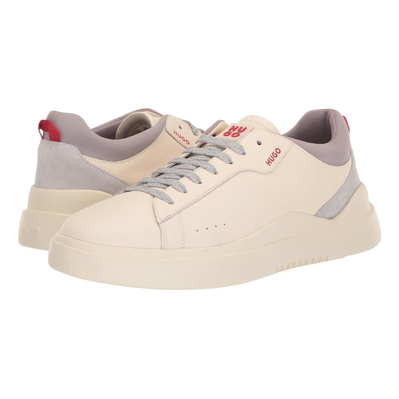 Tenis Hugo Men's Cupsole Leather Lace Up Flat  B0blb41rqx