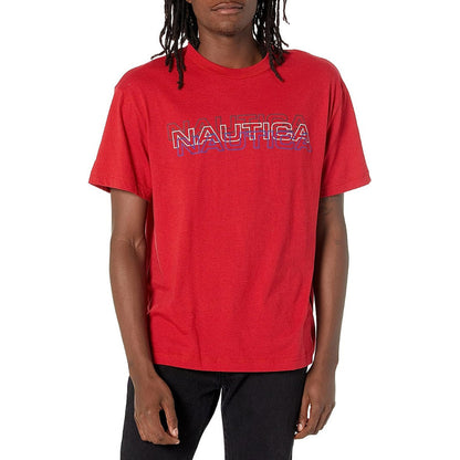 Playera Nautica 3 Logos Color Verde Fresa Para Playa Alberca