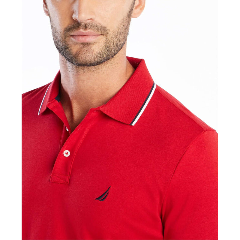 Playera Nautica Tipo Polo Básica Elegant Rojo K73850