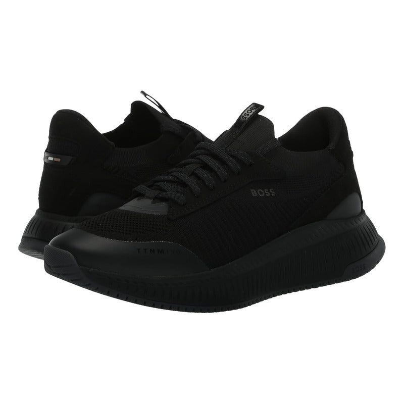 Tenis Boss Women's Modern Knit Structure Running Negro B0cbd