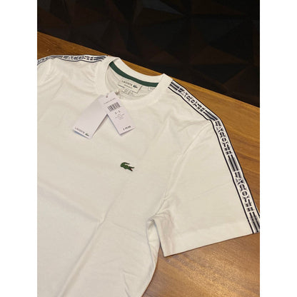 Playera Lacoste Corta Blanco Diseño Hombros Mod Th5071-51001
