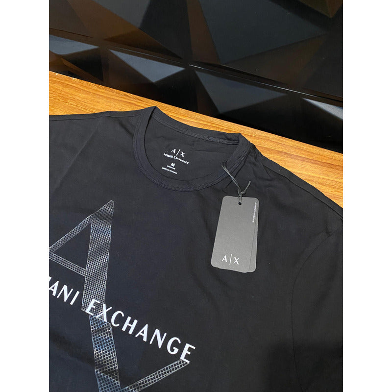 Playera Armani Negro Logo A|x Central 8nzt76 Z8h4z