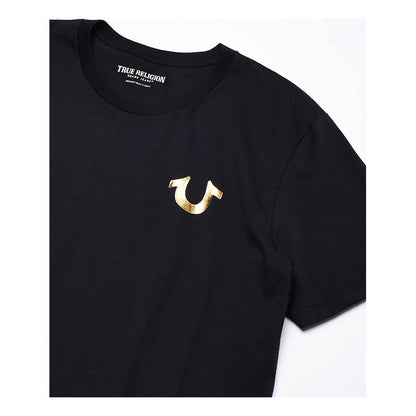 Playera True Religion Negro Dorado Logo Animado Trasero True