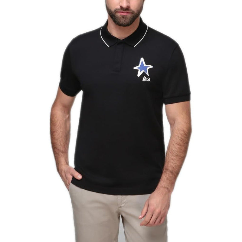 Camisa Hugo Boss Mens Parlay 97 Polo Regular Black 50443722