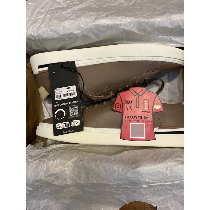 Tenis Hugo Boss Clint Smooth Piel Marron Claro 50 512177 (27) Mx