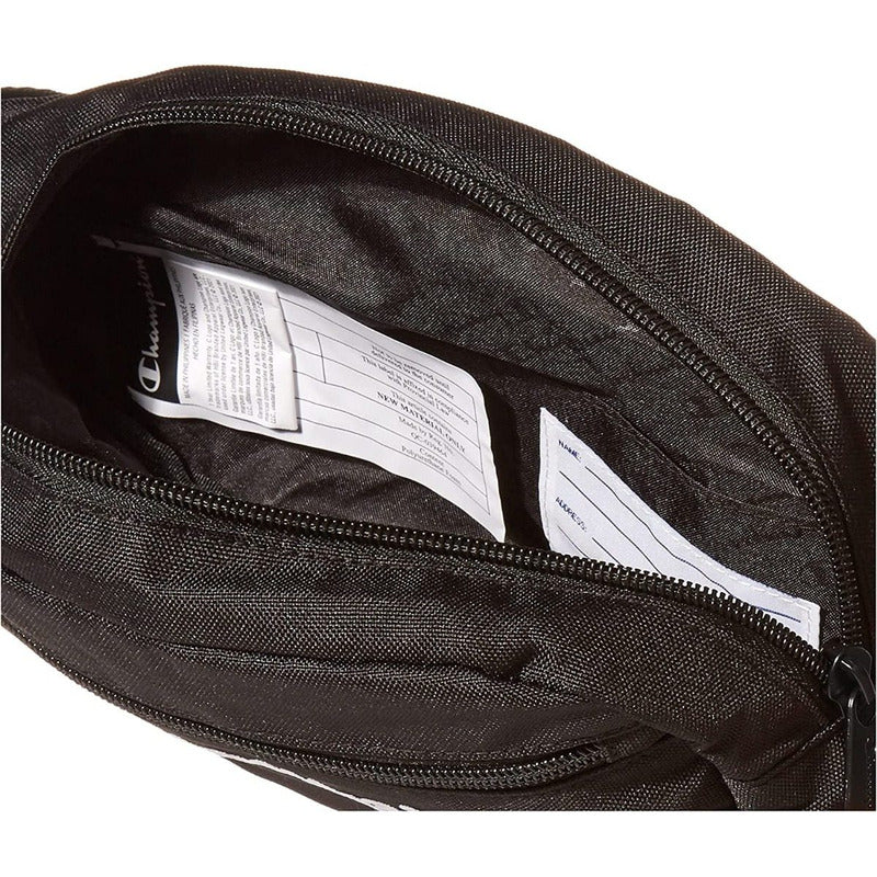 Riñonera Champions Deportiva Negro Con Logo Champ 2 Cierres