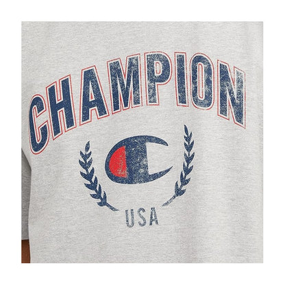 Camiseta Champion Clásica Gris Algodon Cuello Redondo Gt23h