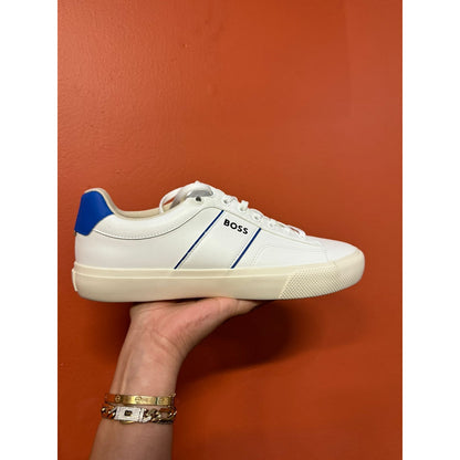 Tenis Hugo Boss  Men's Aiden Logo Block Leather Blue B0c8b