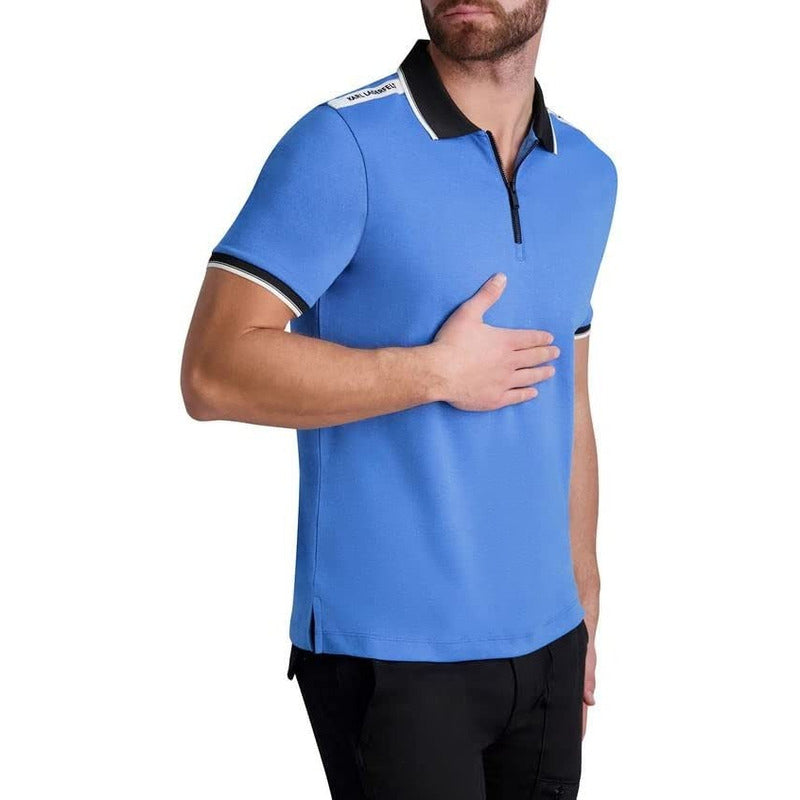 Playera Polo Karl Lagerfeld Paris Azul Logo Hombros Lm3k3864
