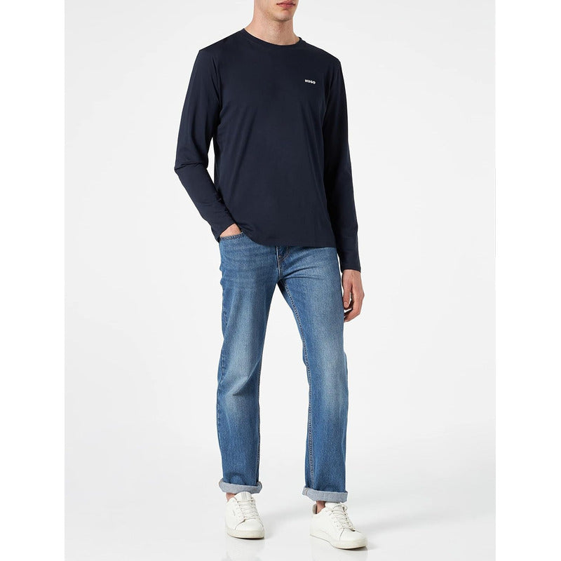 Playera Hugo Boss De Manga Larga Con Logo Estampado