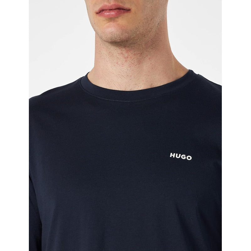 Playera Hugo Boss De Manga Larga Con Logo Estampado