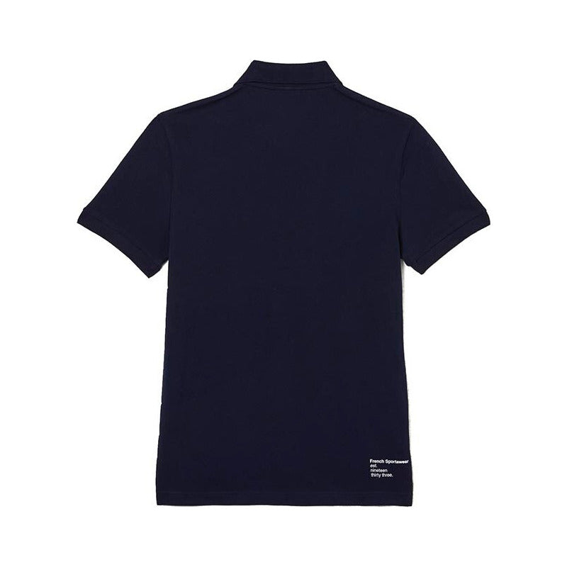 Playera Lacoste Polo Pique Azul Logo Tejido Ph9535