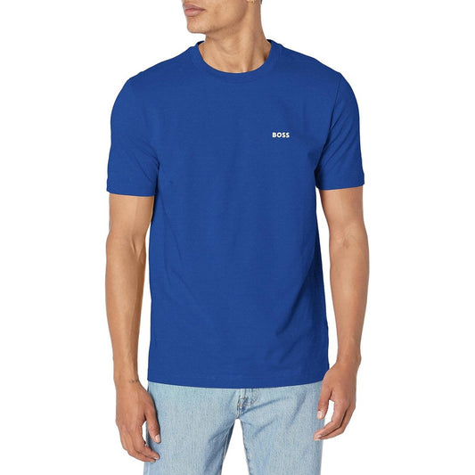 Playera Boss Men's  Logo Cotton Stretch Azul  B0ck4xblgy