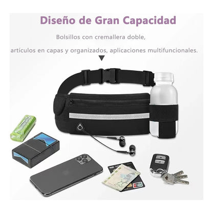 2 Pack Cangurera Ligera Con Porta Botella Chica Contra Agua