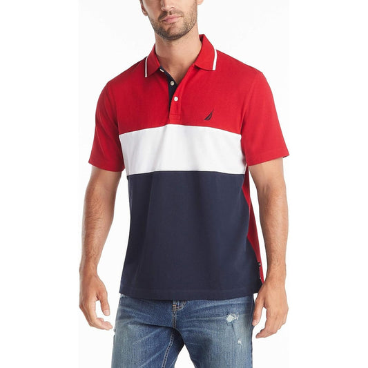 Camisa Nautica Polo Hombre Casual Bloque Rojo Md  K84806