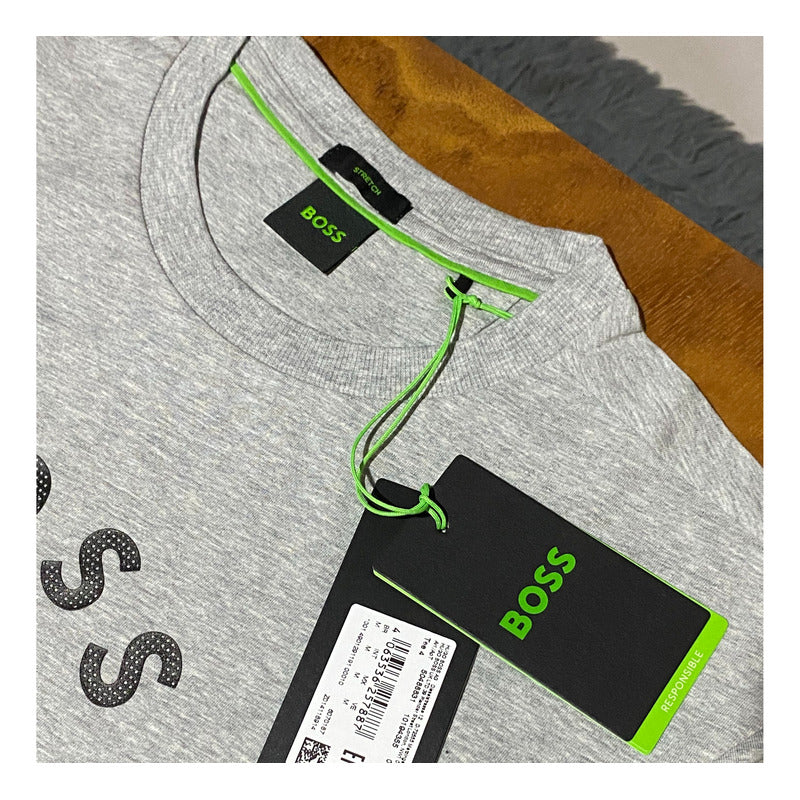 Playera Boss Gris Logos En Circulo Original 50488831
