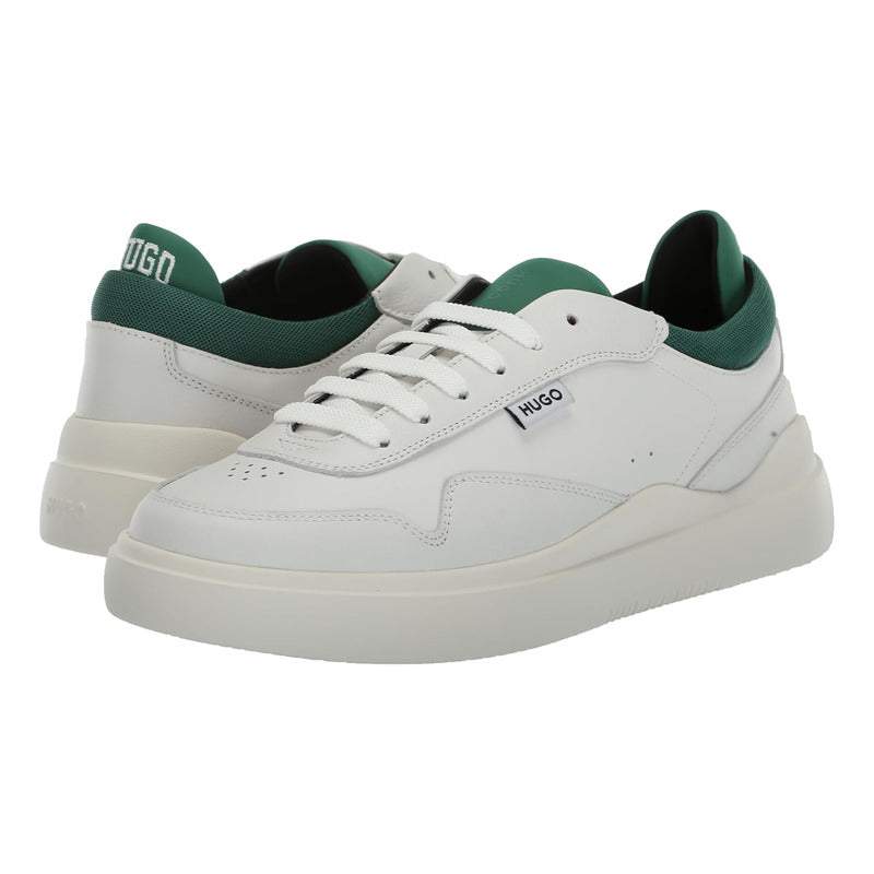 Tenis Boss Blake Cupsole Smooth Para Hombre Blanco Verde
