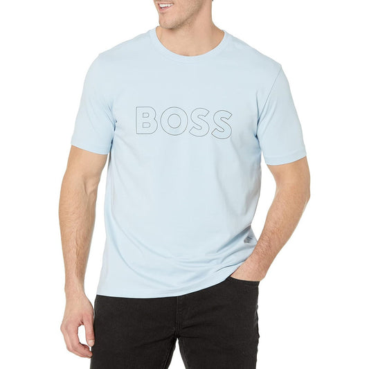 Playera Boss Men's Outline Logo Jersey Angel Blue B09kxvdb