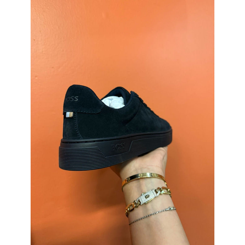 Tenis Boss Men's Rhys Suede Low Top Midnight Navy 0d1v9n63sb