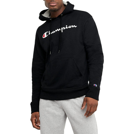 Sudadera Champion Negro Logo Central Modelo 2023 Hoddie