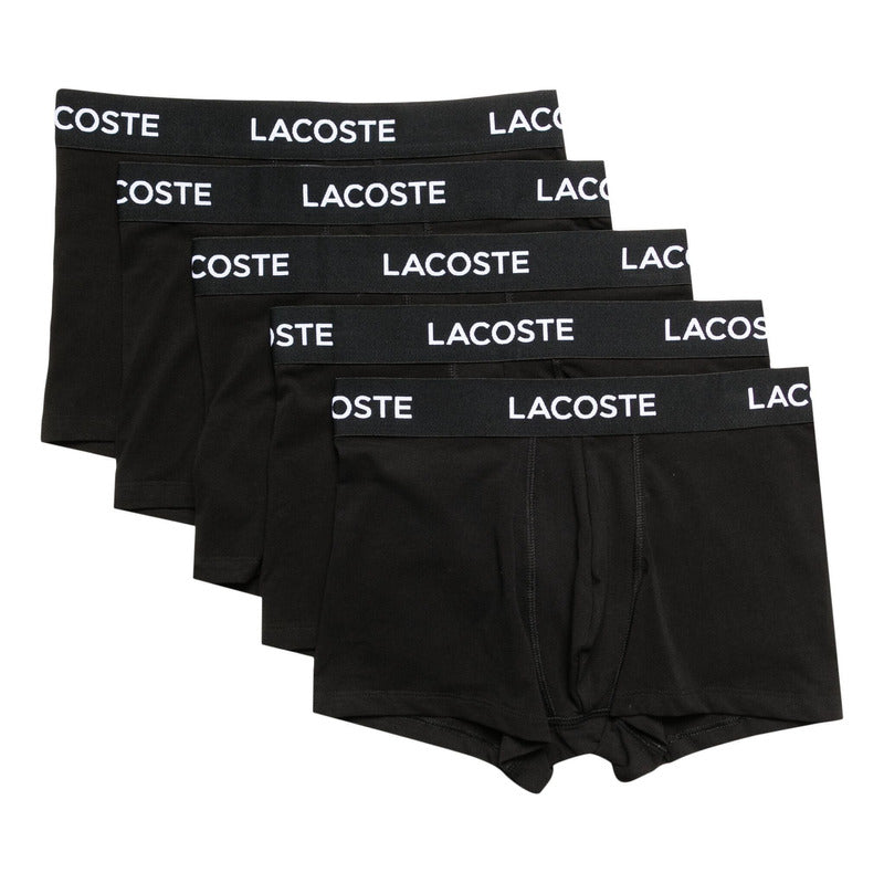 Boxer Lacoste De Caballero Negro 5 Pack Lisos 5h520300