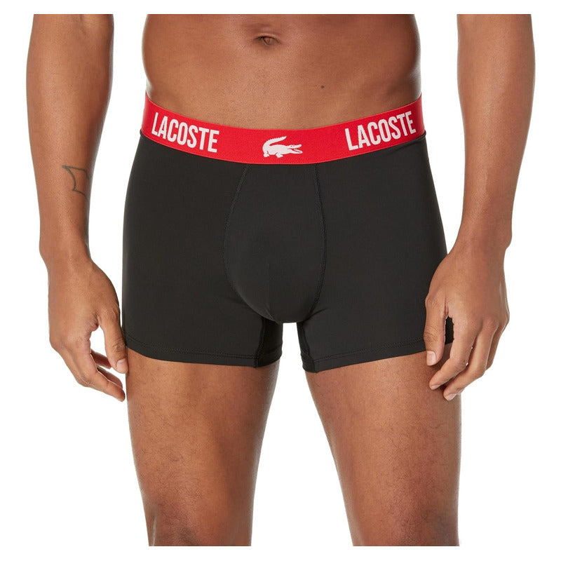 Boxer Lacoste Ajustados Paq 3 Negro Poliéster, 5h1308-51