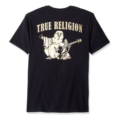 Playera True Religion Negro Dorado Logo Animado Trasero True