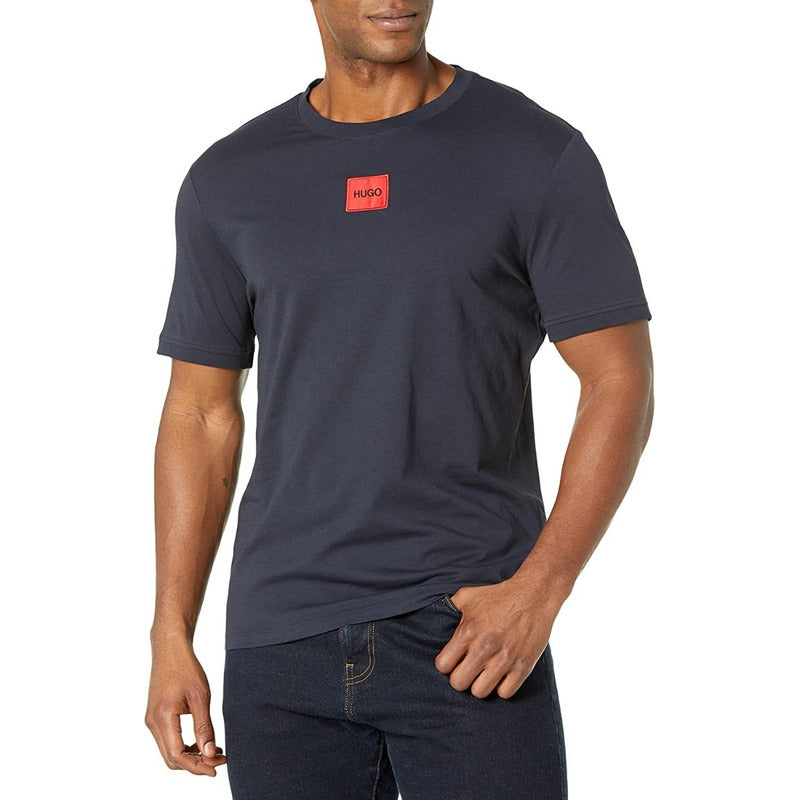 Playera Hugo Boss Logo Hugo Central Premium Original Azul