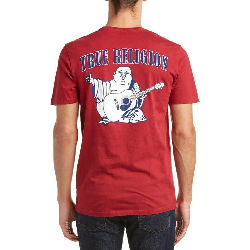 Playera True Religion Rojo Logo Rojo Animado Trasero True