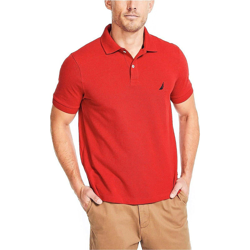 Playera Nautica Tipo Polo Basica Elegante Rojo K25700