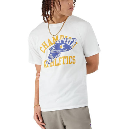 Camiseta Champion Clasica Athletics Blanco Hombre Gt23h