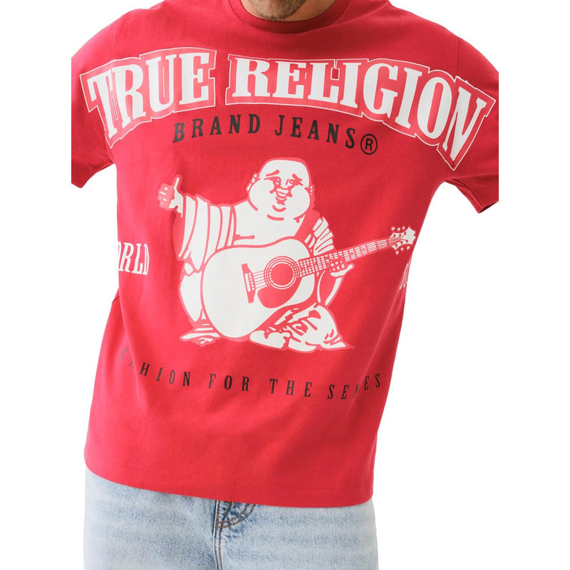 Playera True Religion Relxed Exagerated Rojo Algodon 108544
