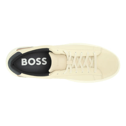 Tenis Boss Men's Clint Smooth Leather Low Top Cream  B0c8b65kgk