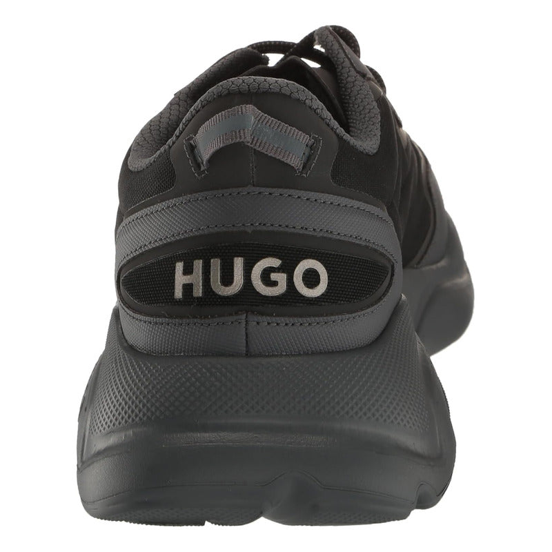 Tenis Hugo Men's Leon Modern Running Tela Negro B0c522k89g