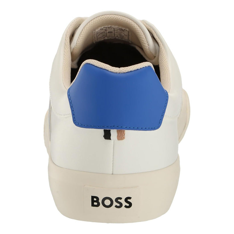 Tenis Hugo Boss  Men's Aiden Logo Block Leather Blue B0c8b