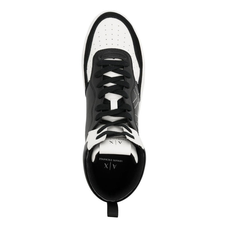 Tenis Ax Armani Exchange Altos Con Diseño Negro  Xuz040xv601